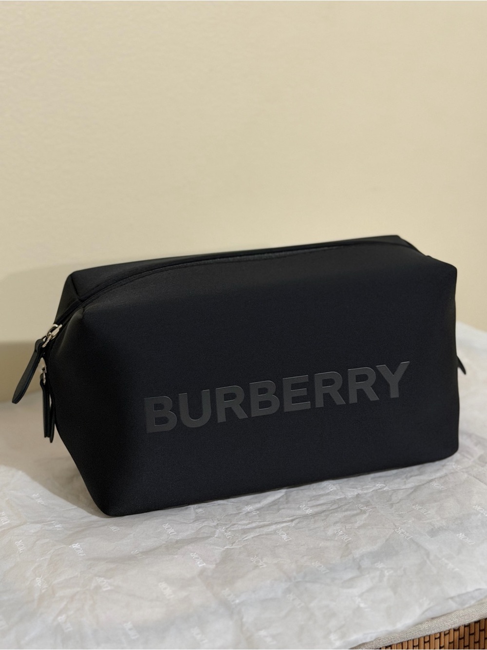 Burberry Black Logo Toiletry Pouch